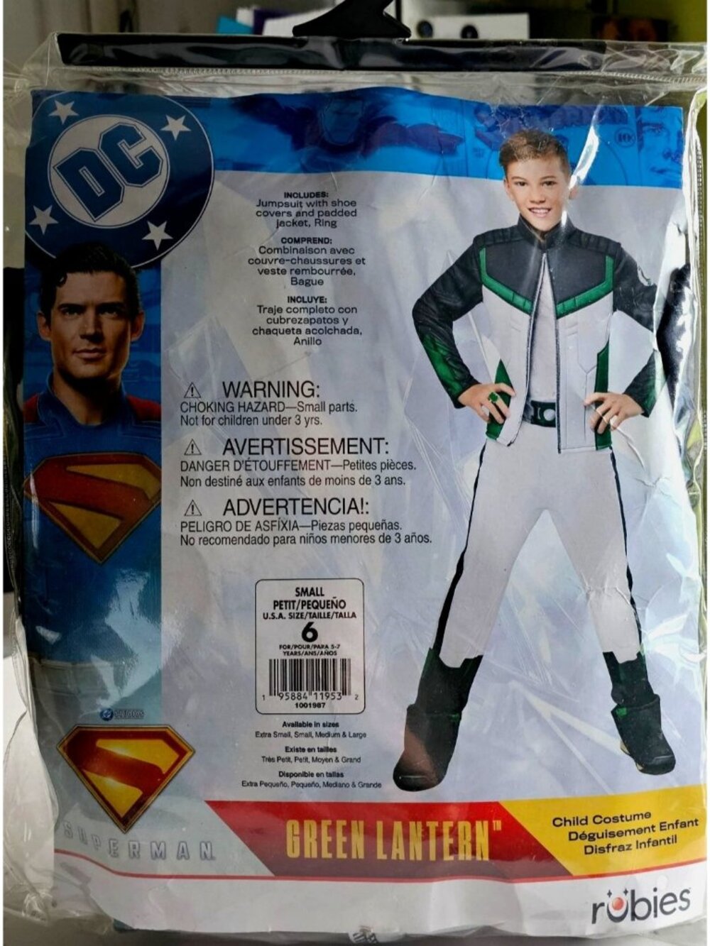Superman Green Lantern Costume Boys 6 Ring DC Comics Justice League Rubies NEW
